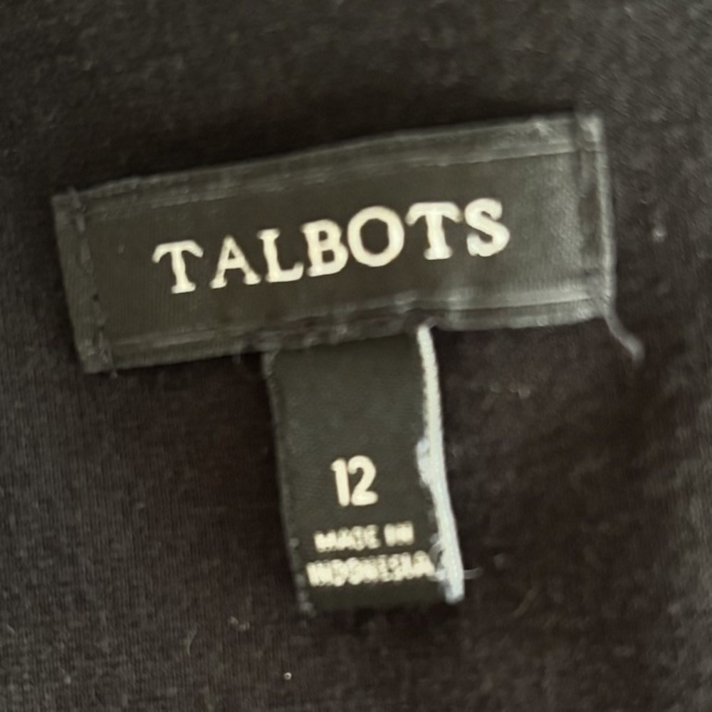 Talbots Black Cocktail Sheath Dress Womens 12 Sleeveless Classic Timeless Office - Picture 11 of 11